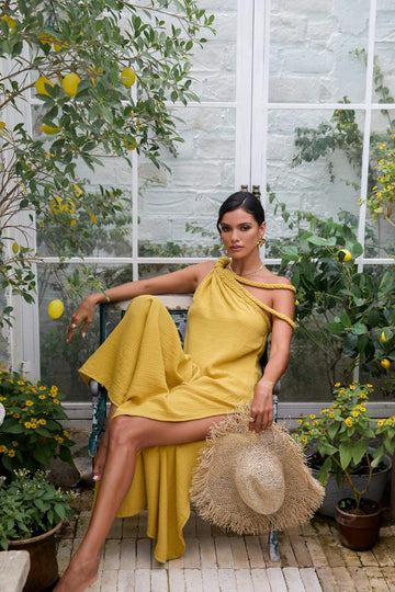 Vestido largo Lizette dorado