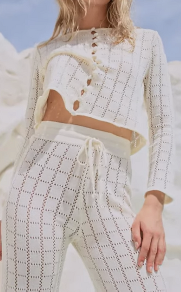 Pantalón Punto Malika Blanco Roto