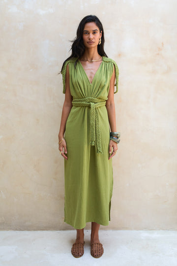 Salomé Long Dress Olive Green