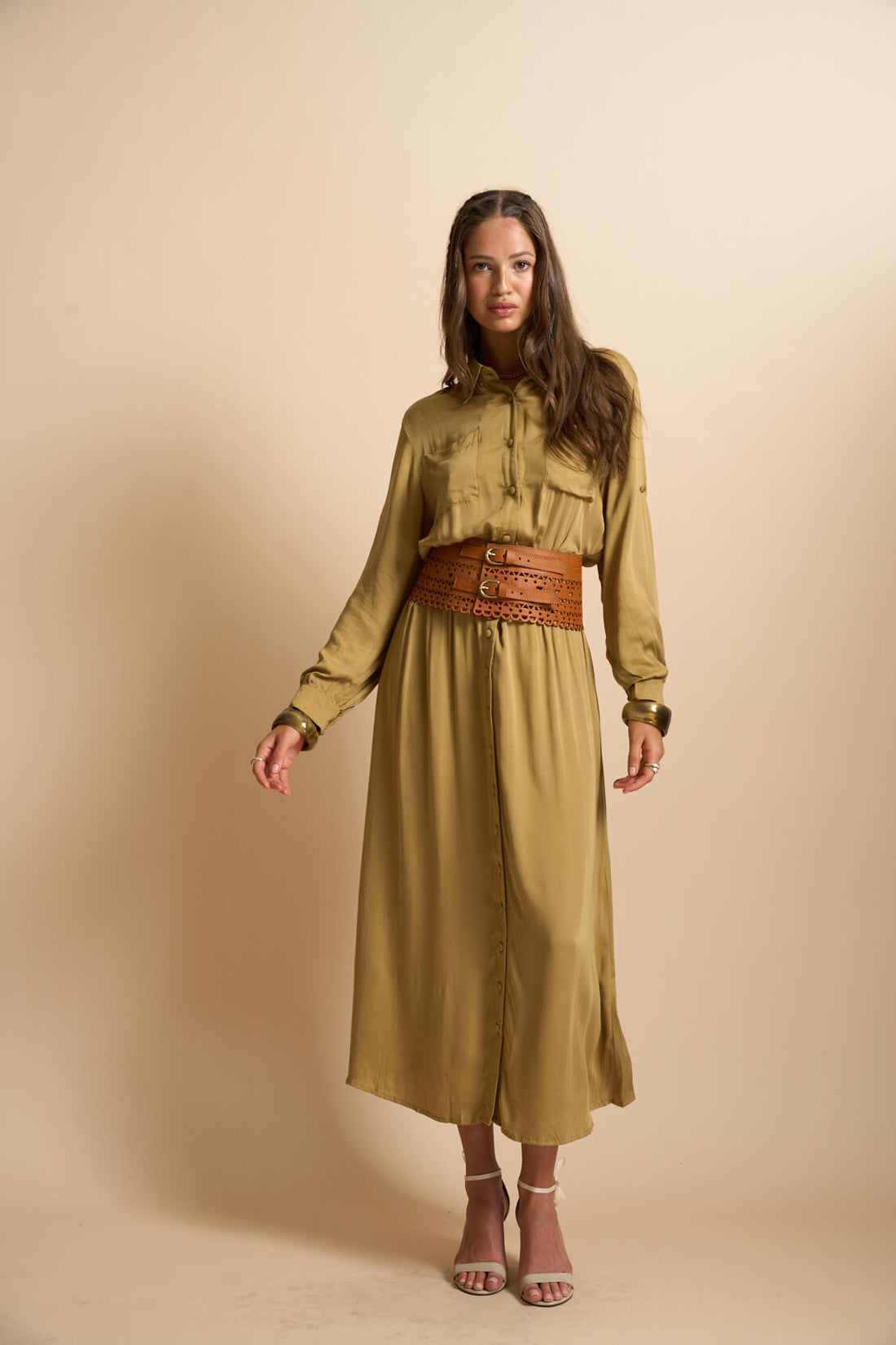 Isolde Leather Belt Tan