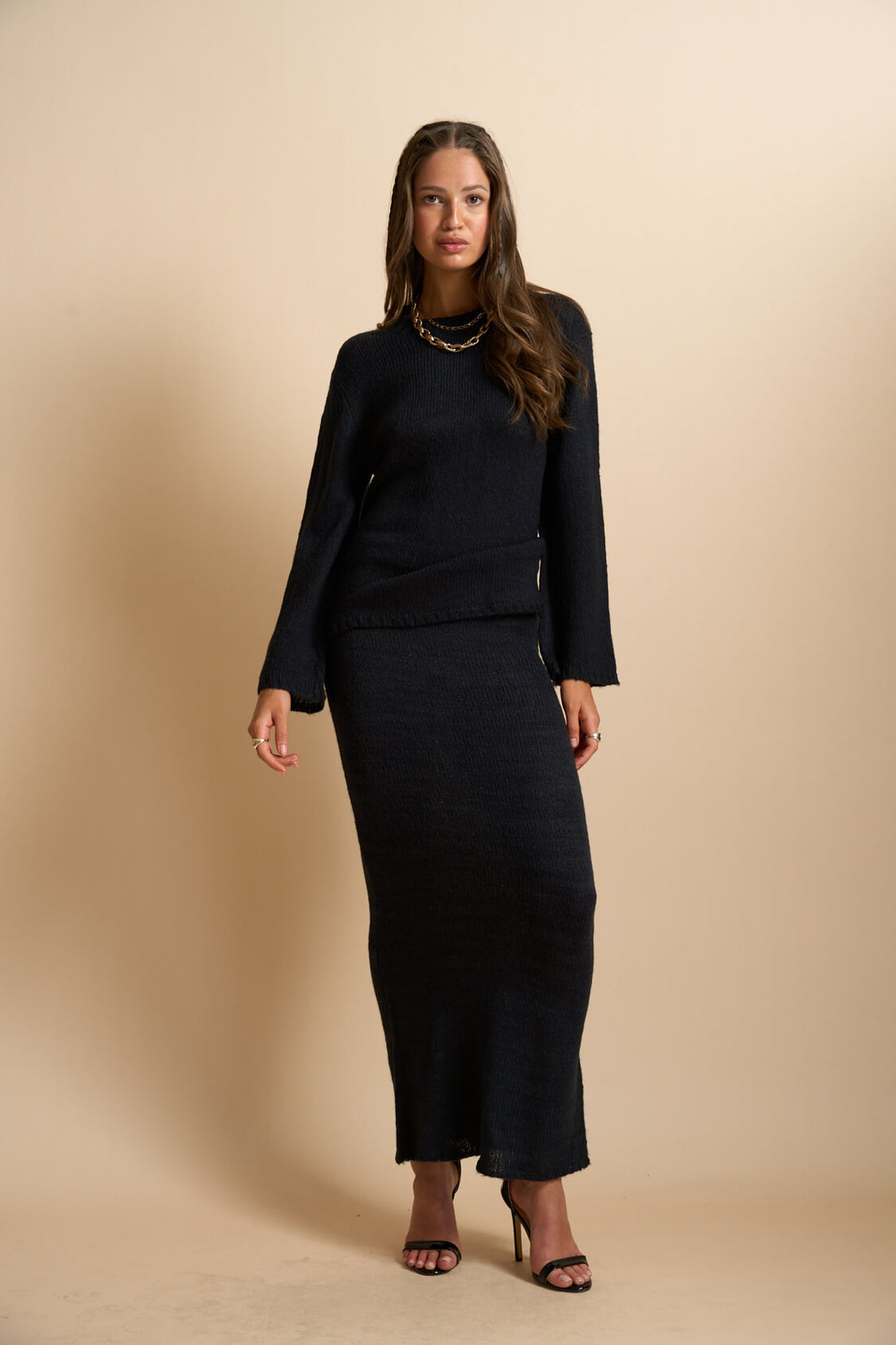Calista Knit Skirt Black