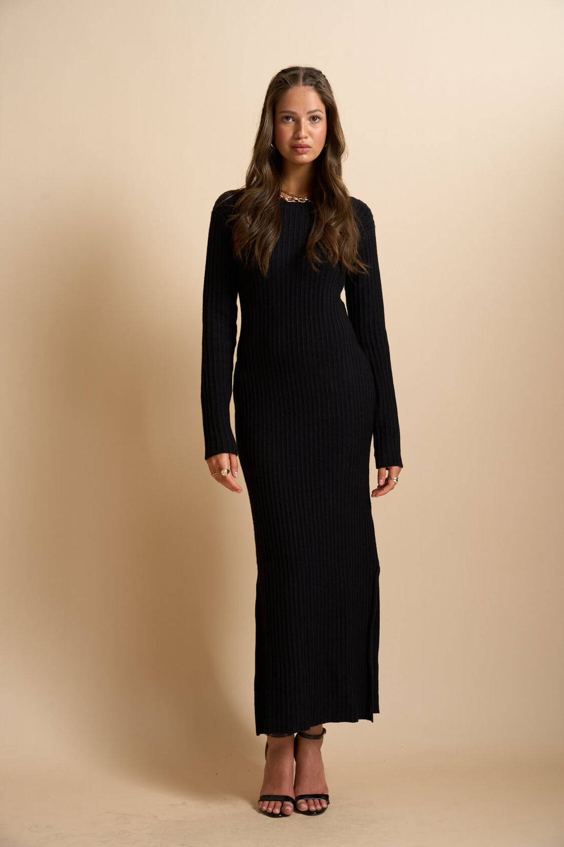 Soraya Knit Long Dress Black