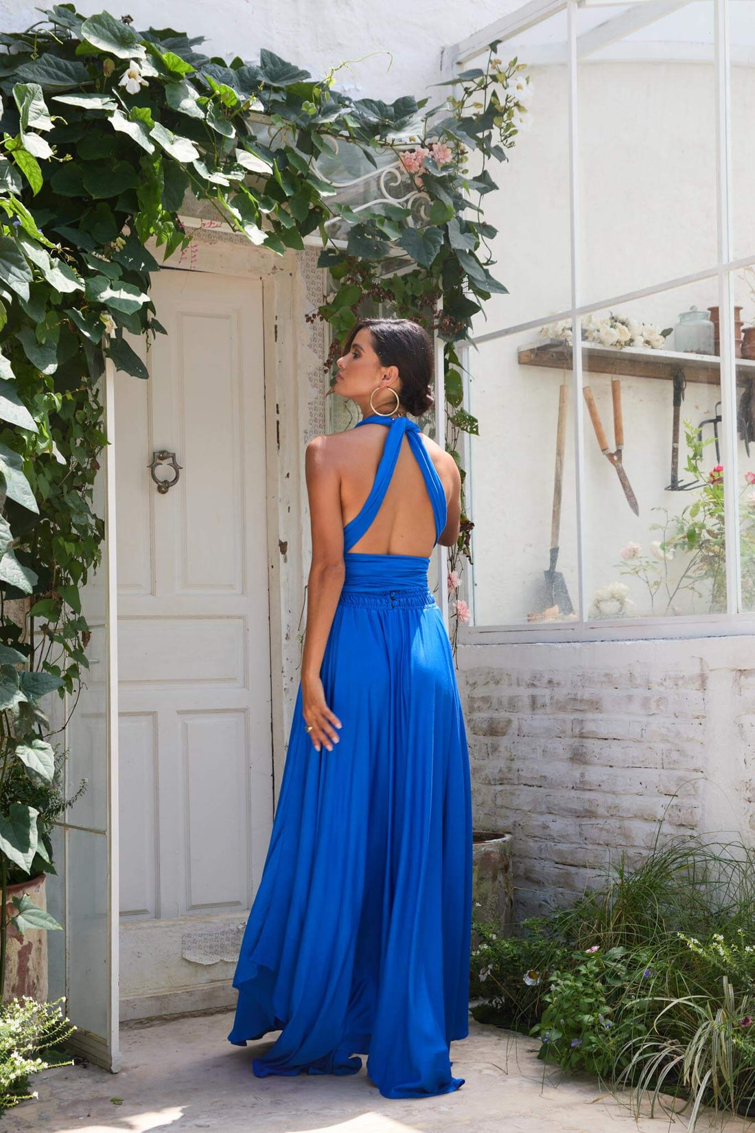 Kenza Belted Maxi Dress Blue