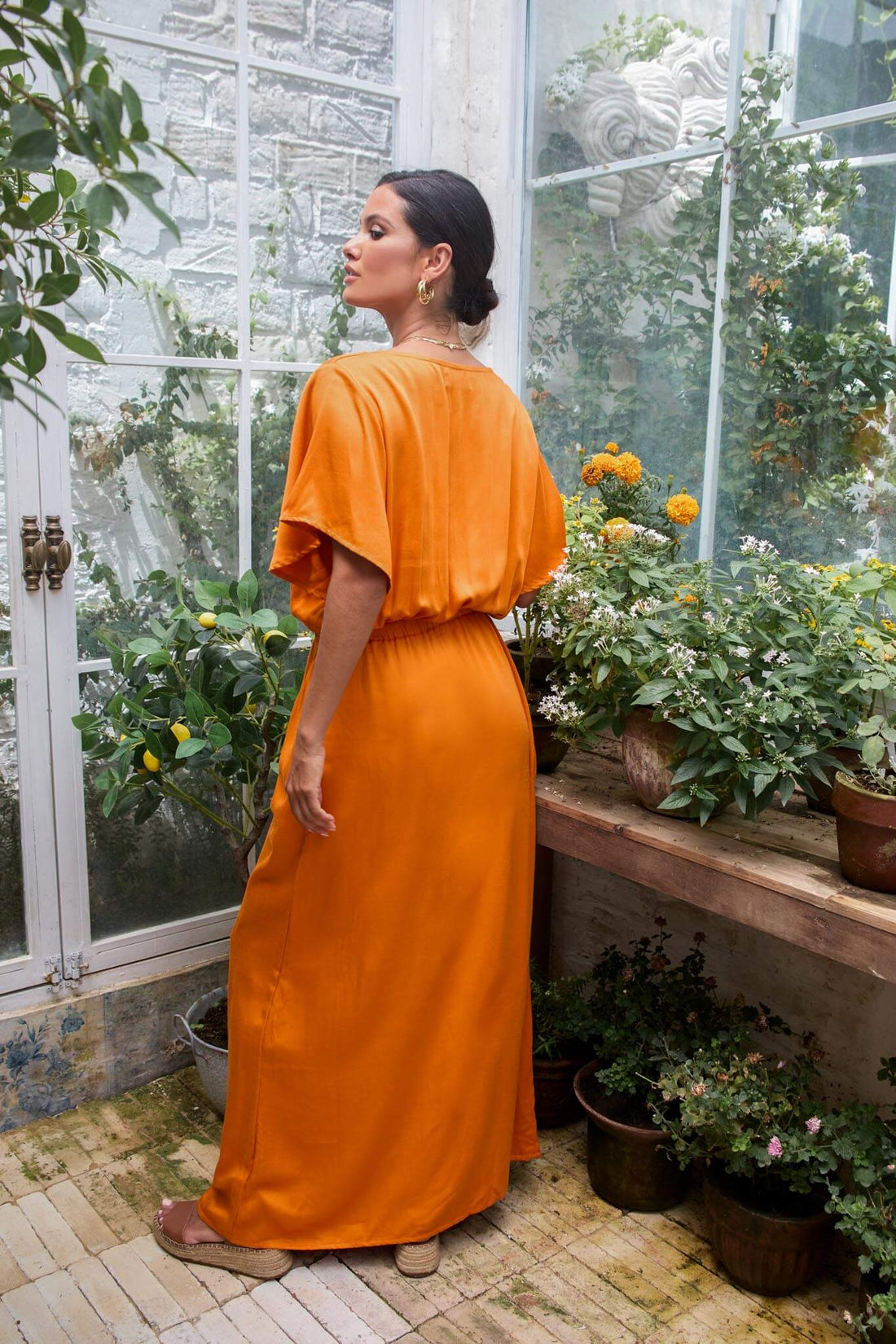 Alizée V-Neck Maxi Dress Burnt Orange