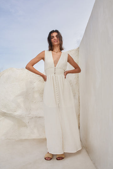 Leonor V-Neck Maxi Dress