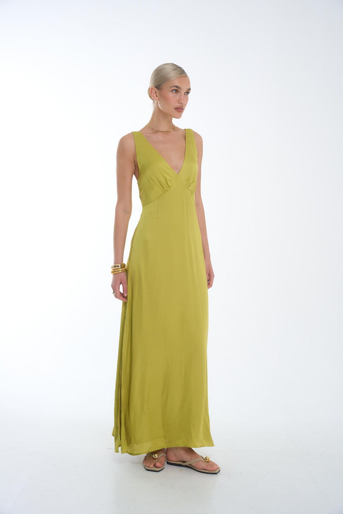 Francesca Long Dress Palm Green