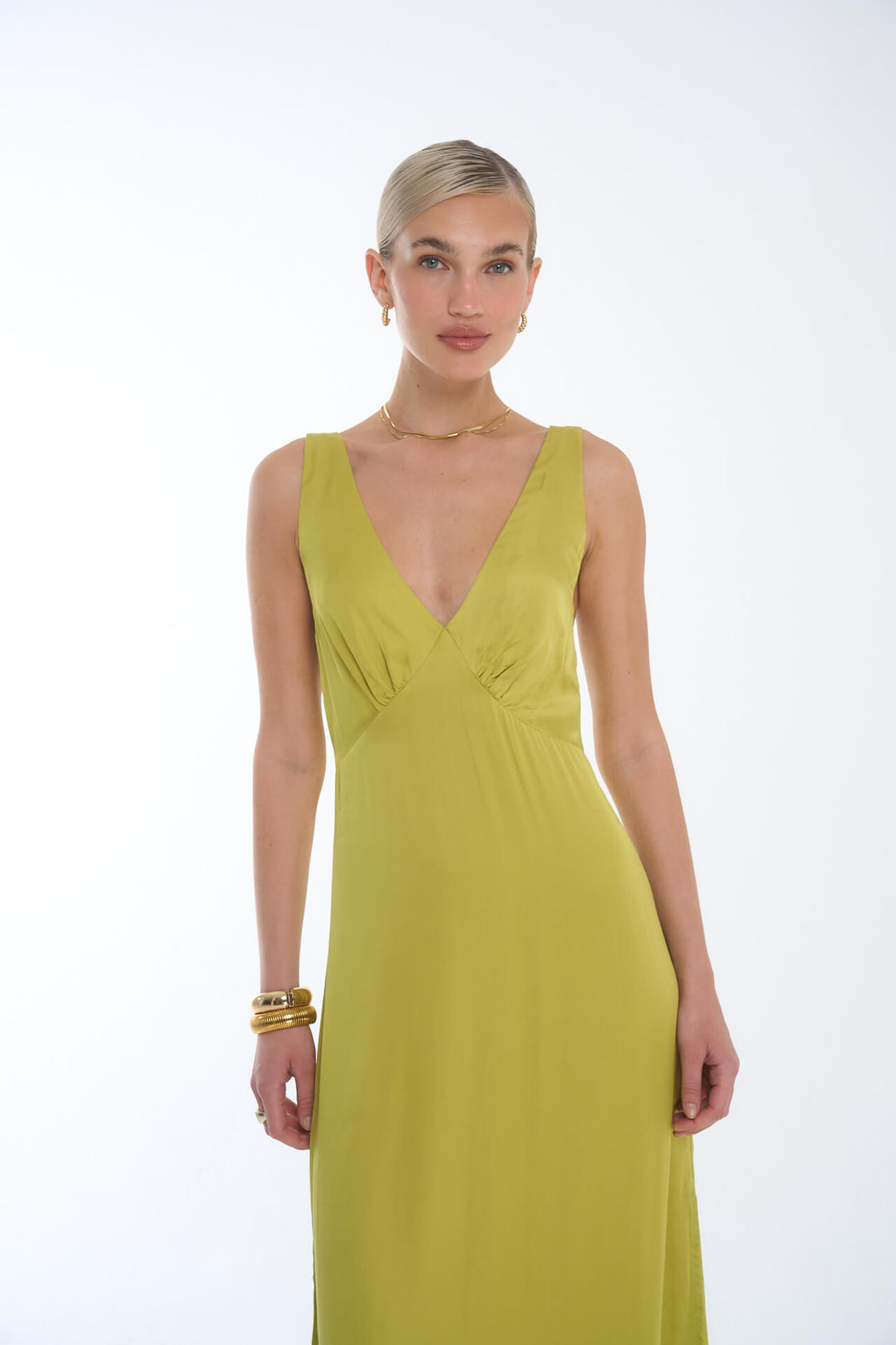 Francesca Long Dress Palm Green