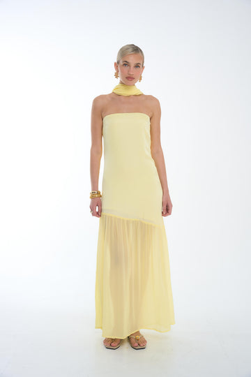 Flora Long Dress Yellow