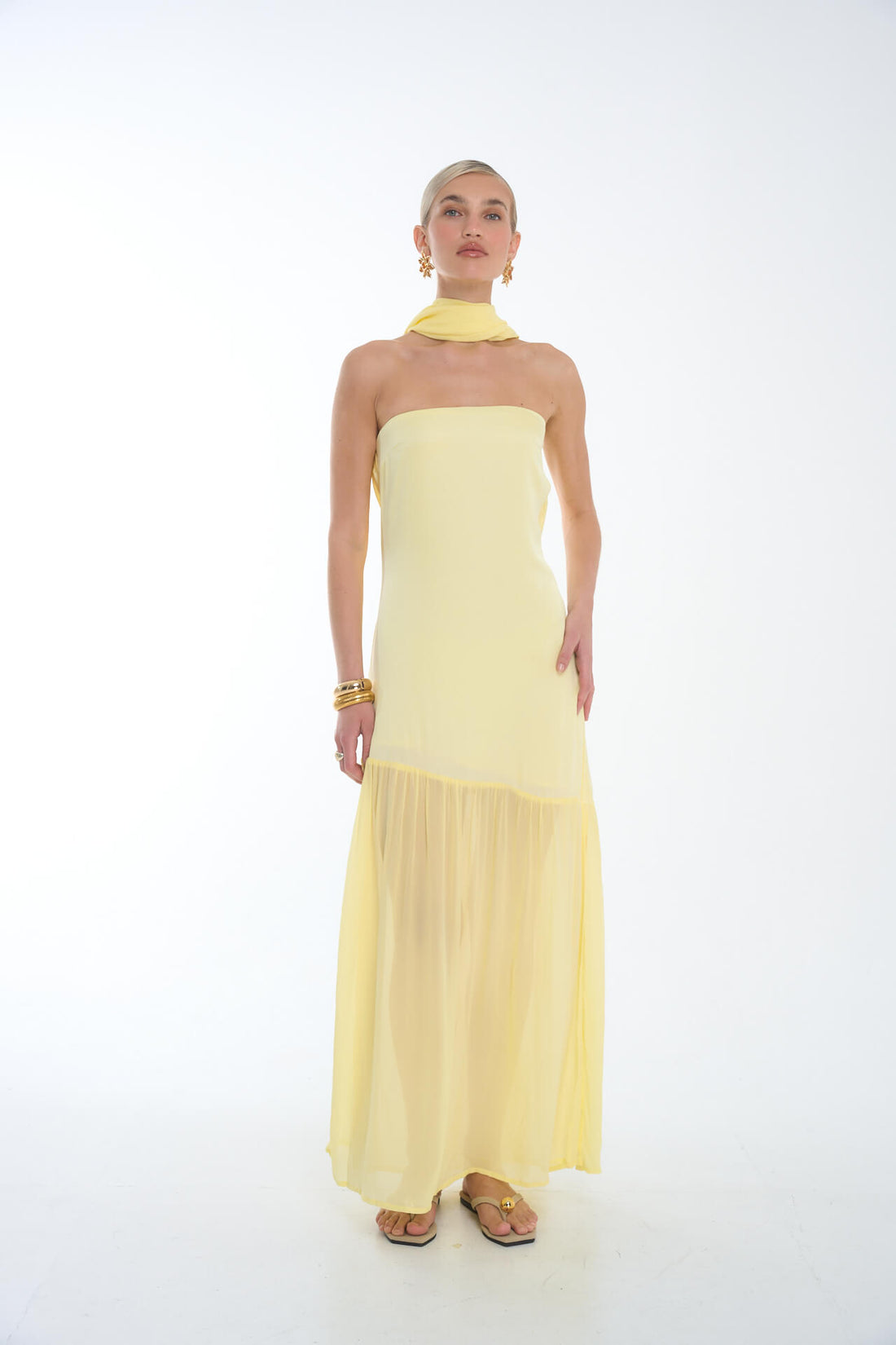 Flora Long Dress Yellow
