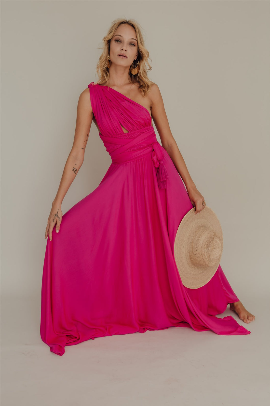 Kenza Belted Maxi Dress Beetroot Purple