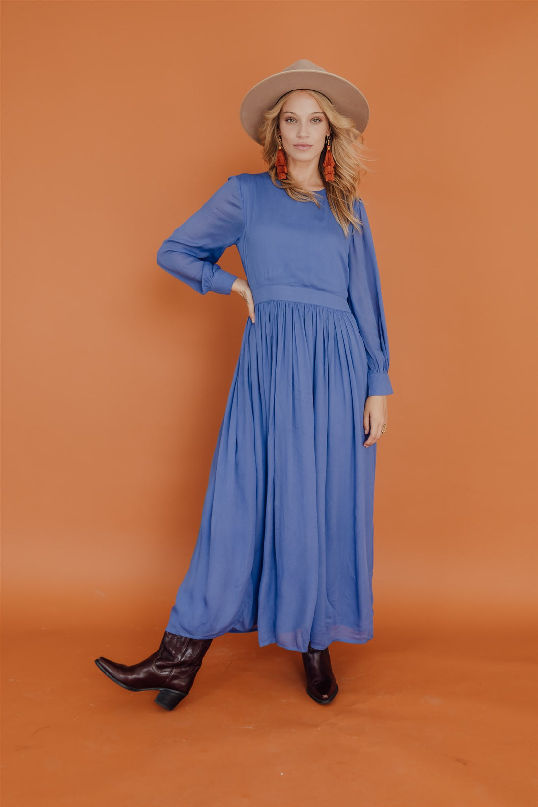 Michaela Maxi Long Dress Galactic Cobalt