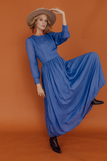 Michaela Maxi Long Dress Galactic Cobalt