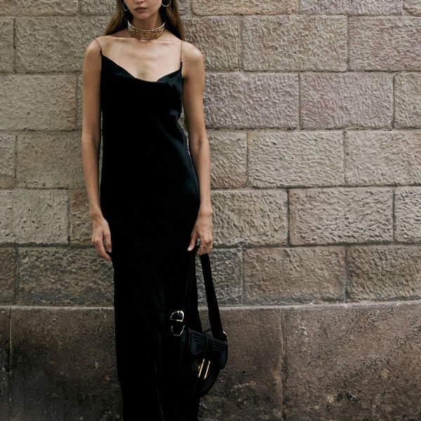 Fara Satin Long Dress Black | Black Book The Label Fara Satin Long Dress Black | Black Book The Label
