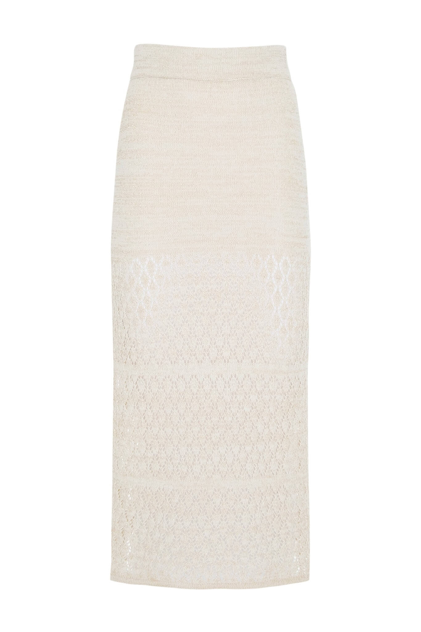 Alia Knit Midi Skirt Off White