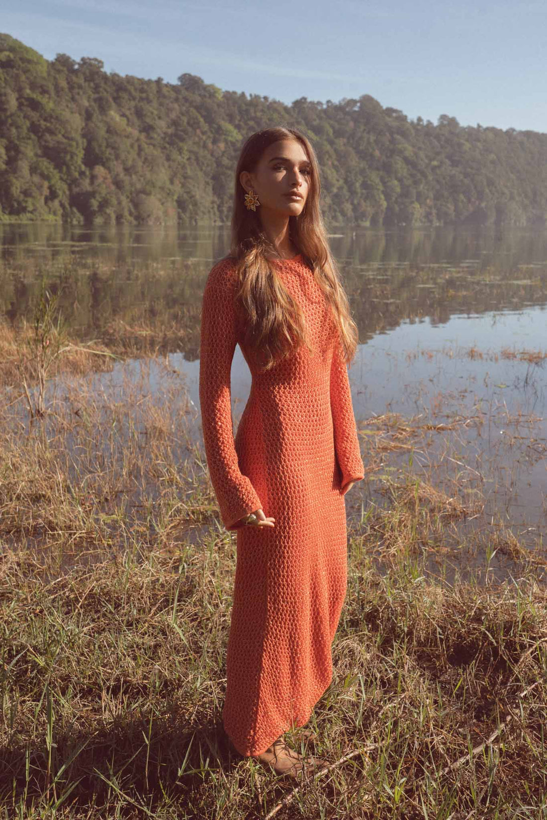 Faye Knit Dress Burnt Orange