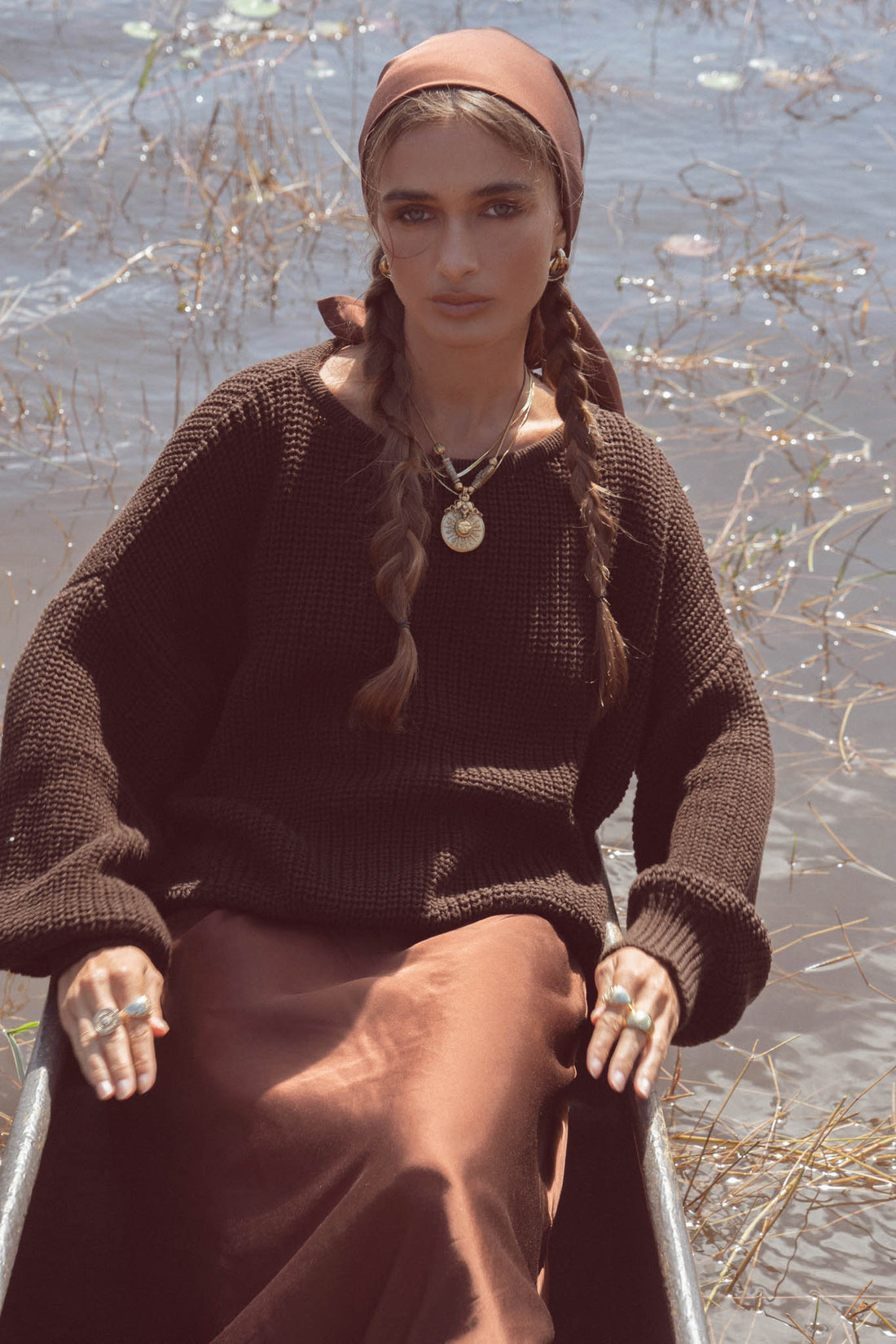 Suéter de punto Niva marrón