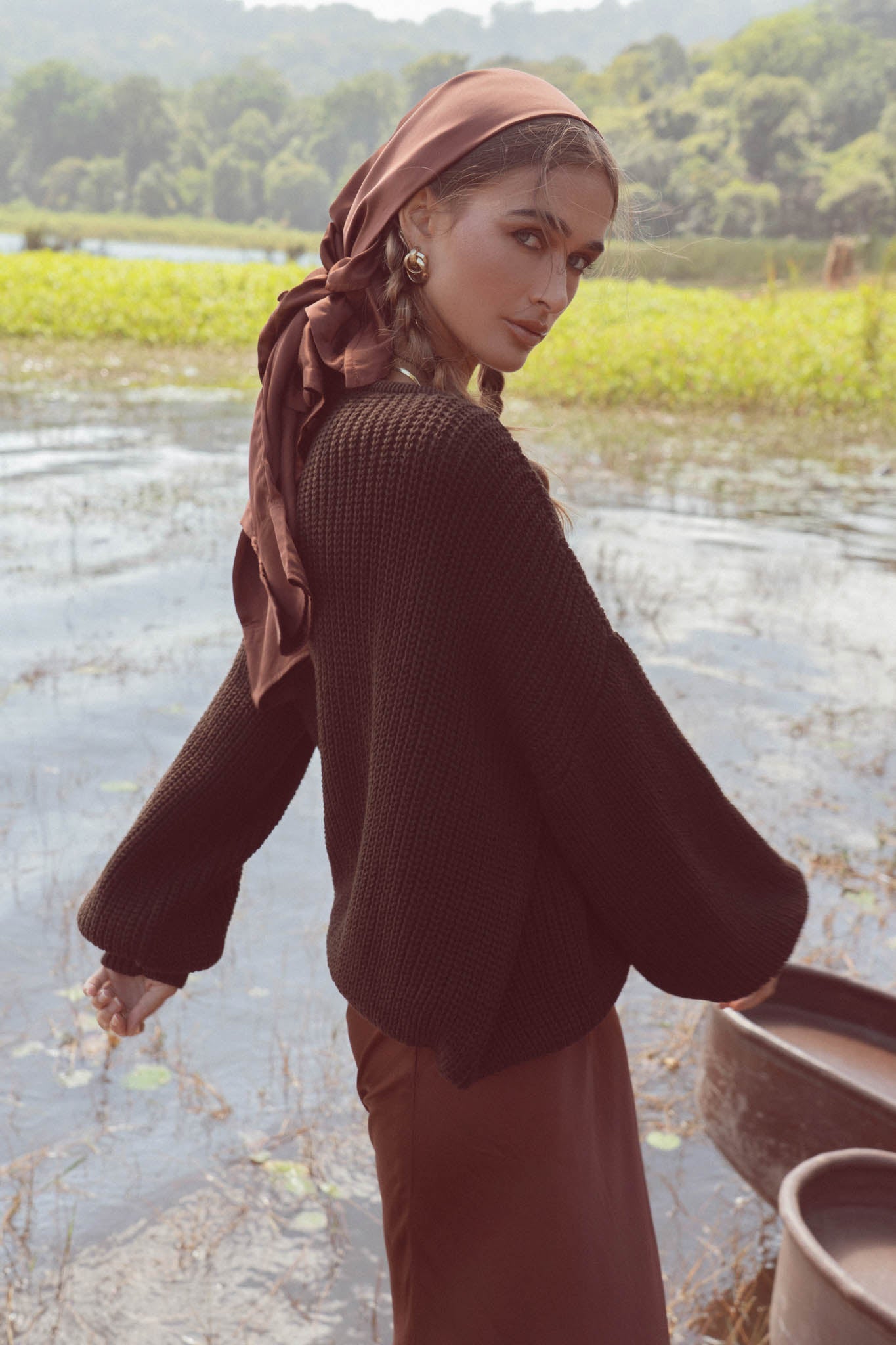 Suéter de punto Niva marrón