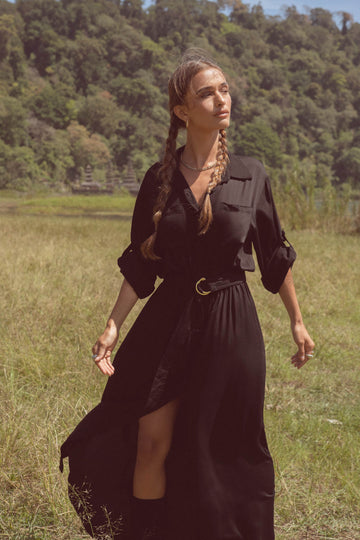 Vestido camisero Amalia negro