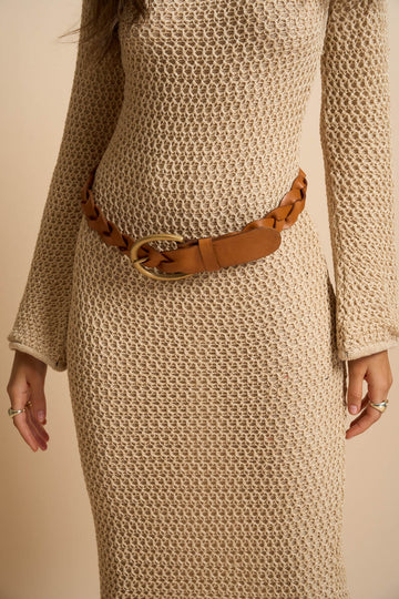 Nyra Leather Belt Tan