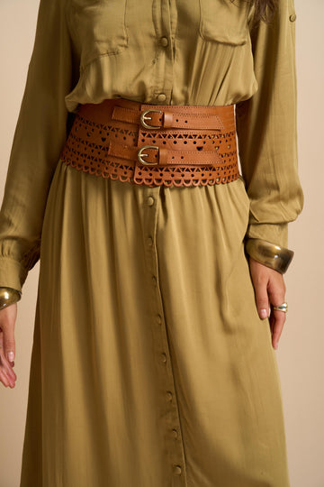 Isolde Leather Belt Tan