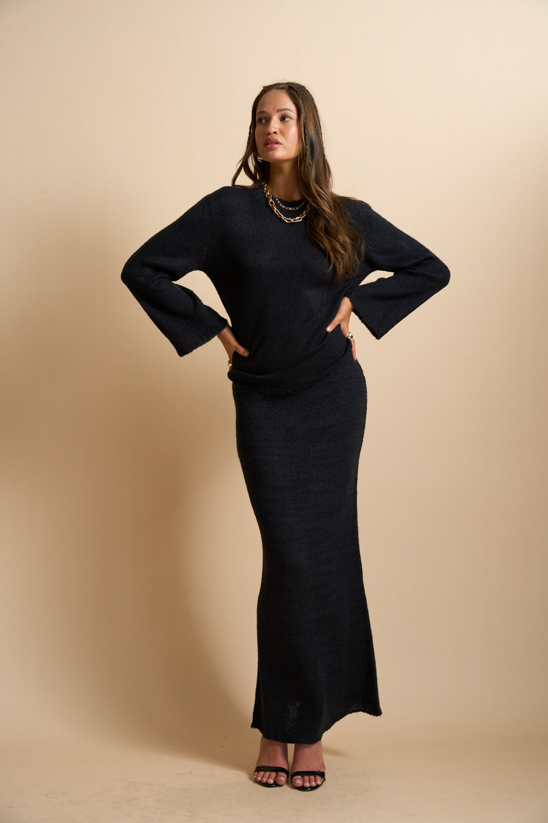 Calista Knit Skirt Black