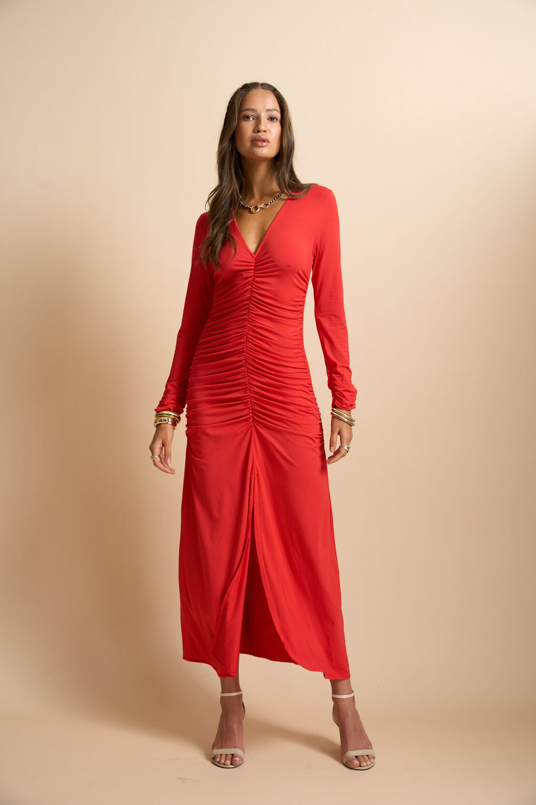 Vestido largo rojo Selena