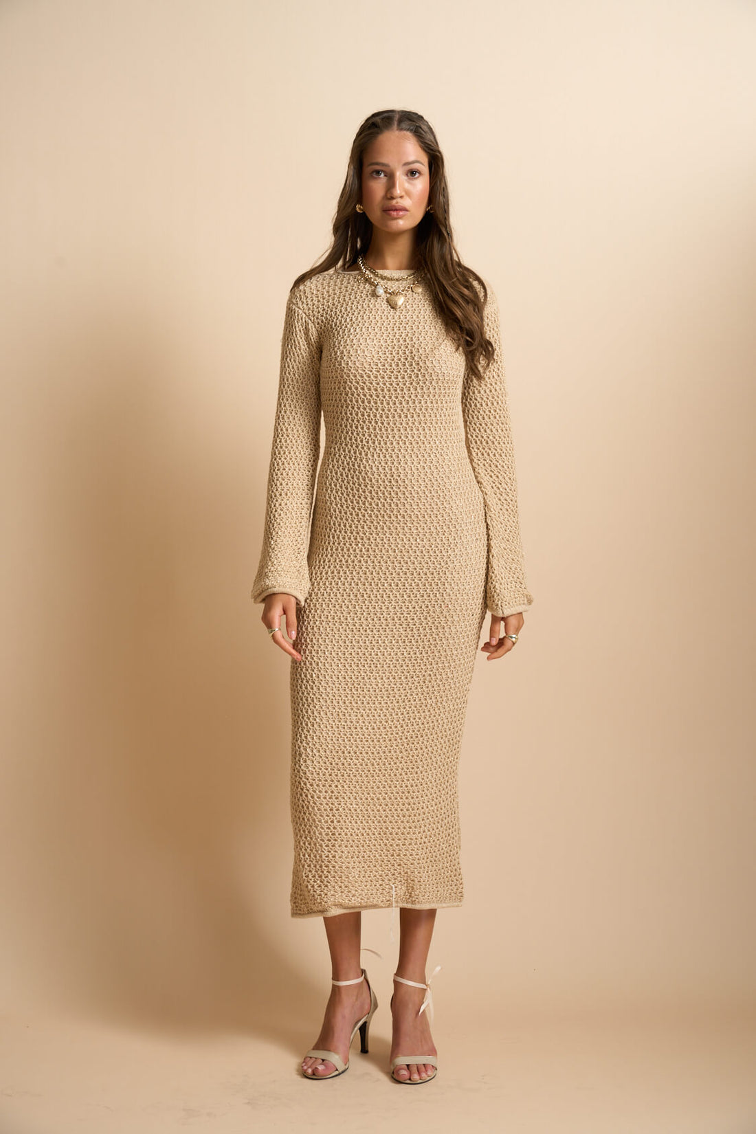 Faye Knit Dress Beige