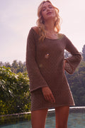 Aysha Knit Short Dress Mocha | Black Book Fashion