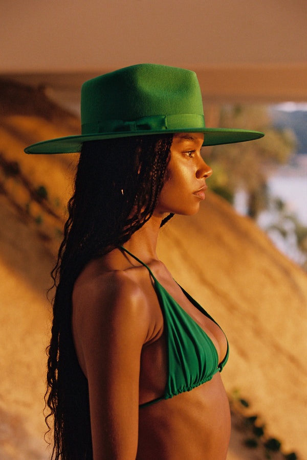 Green Rancher Hat | Black Book Fashion